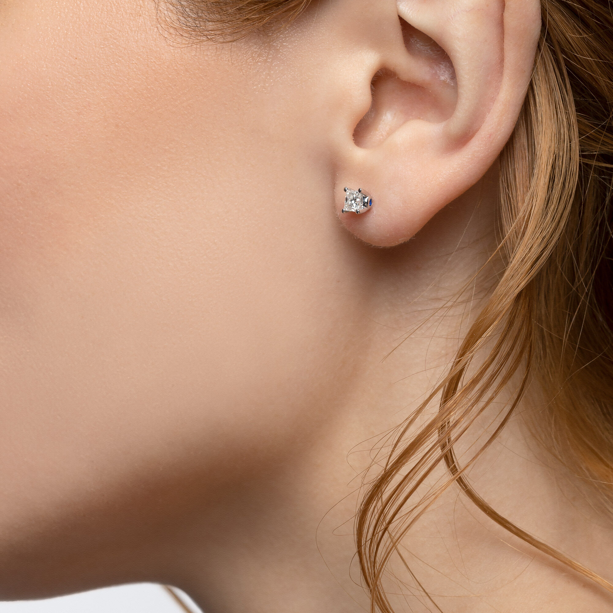 Birks Blue | Princess Cut Diamond Solitaire Earrings